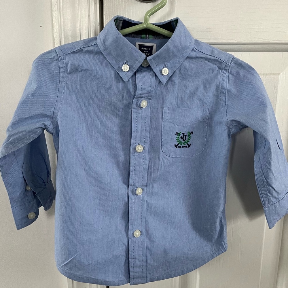 Janie and Jack Button Down Blue size 6-12 months